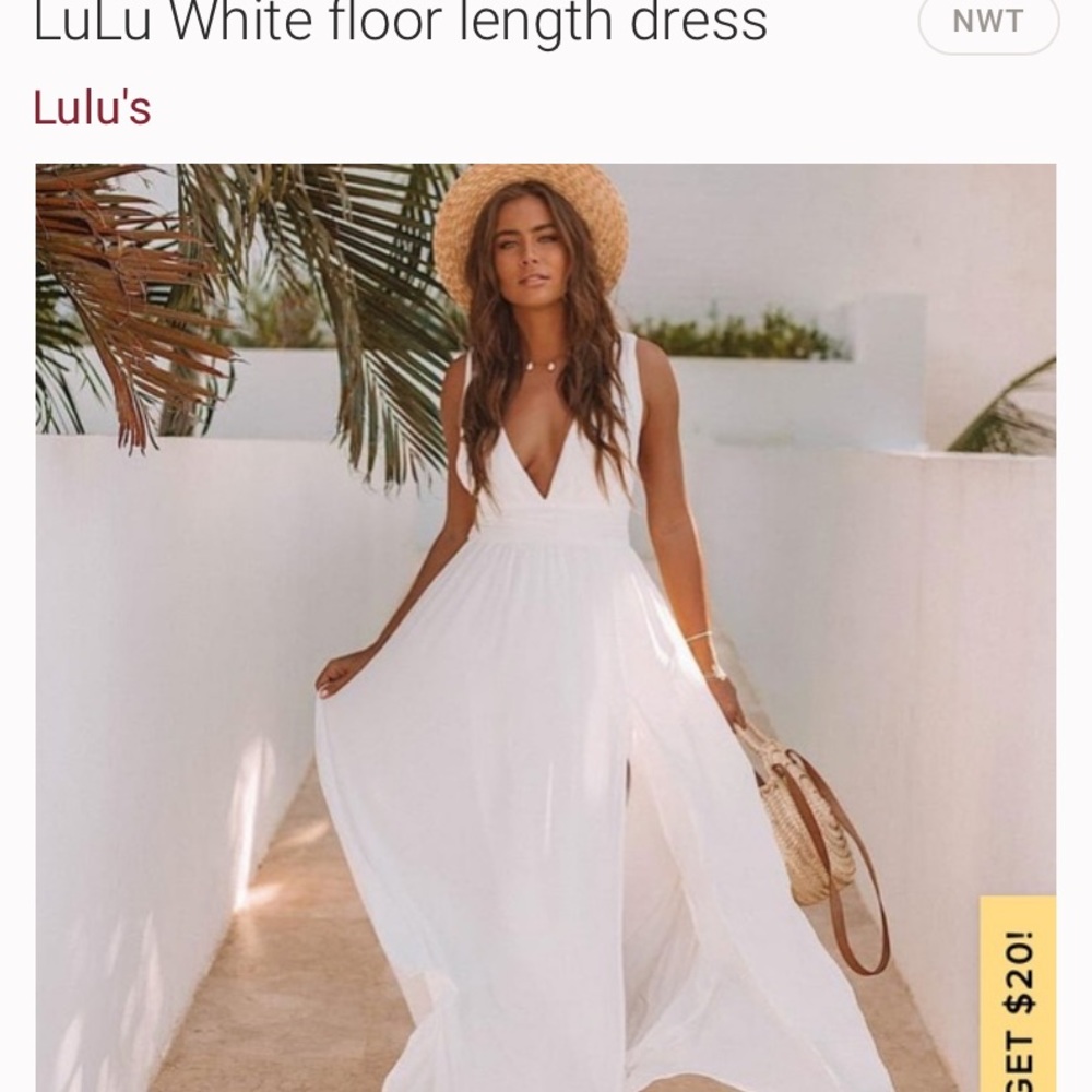 LuLu White floor length dress